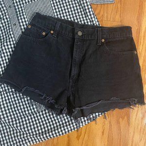 Levi's 550 Black Denim Cutoff Shorts